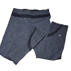 Lululemon Run Inspire Crop II Giant Herringbone Black Heathered Size 6